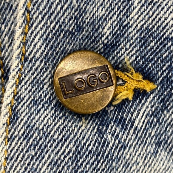 JD DESIGNWORKS Jacket Mens L Painted Applique Denim Trucker Button Up Blue VTG - Picture 5 of 16